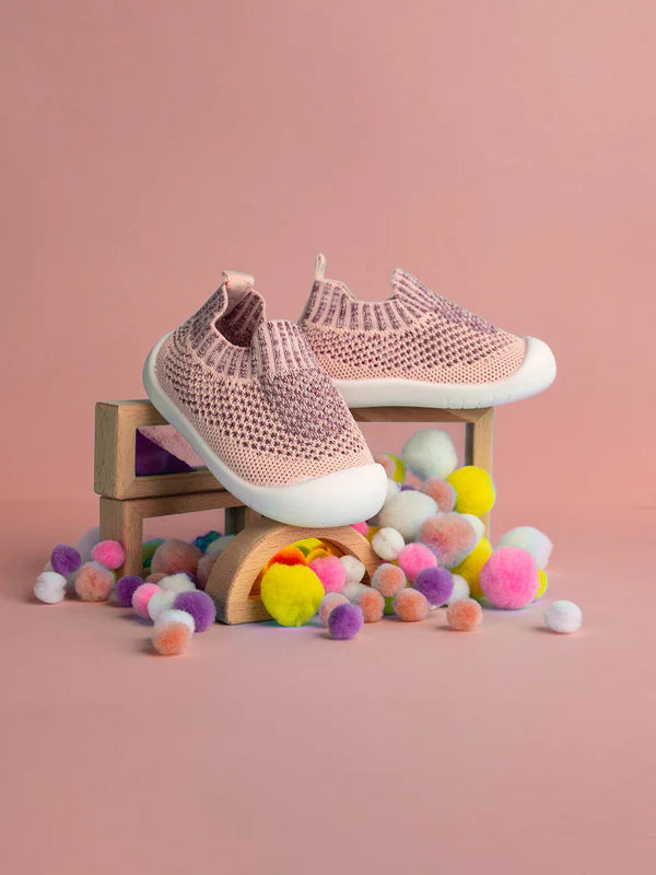 Little Maia Woven Machine-Washable Sock Shoes