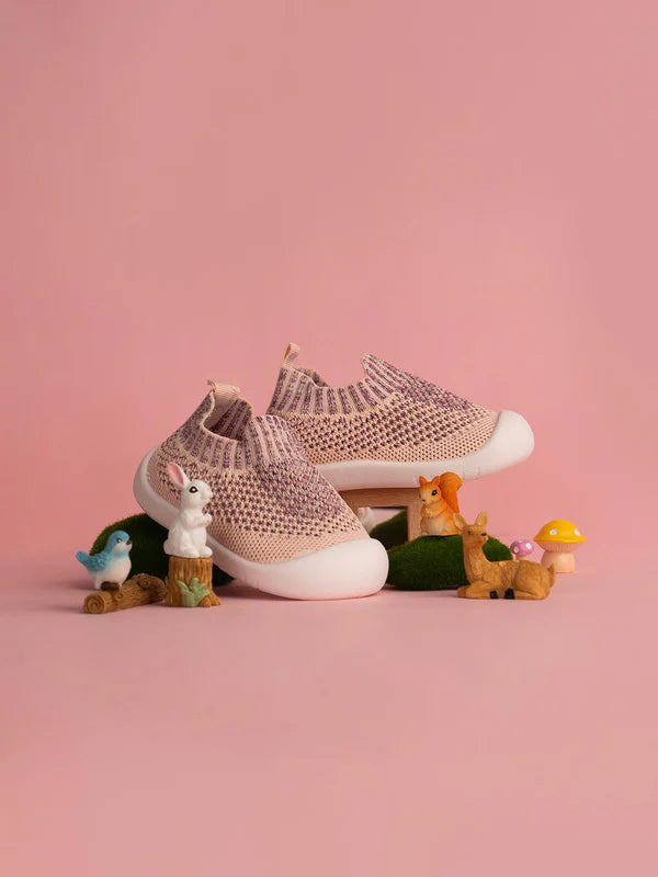 Little Maia Woven Machine-Washable Sock Shoes